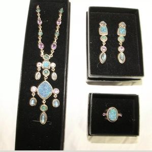 Nicky Butler Raj  drusy necklace/ring/earrings